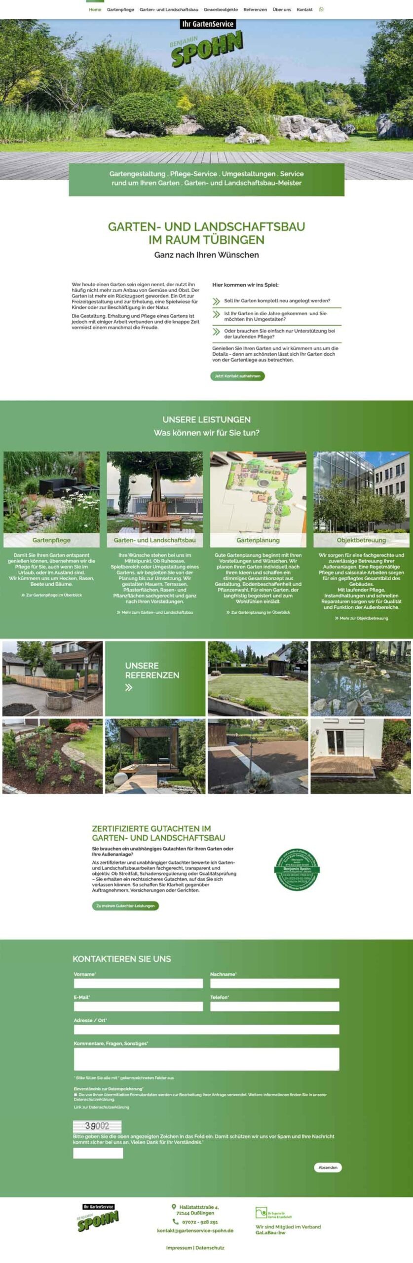 Webdesign von Gartenservice Spohn