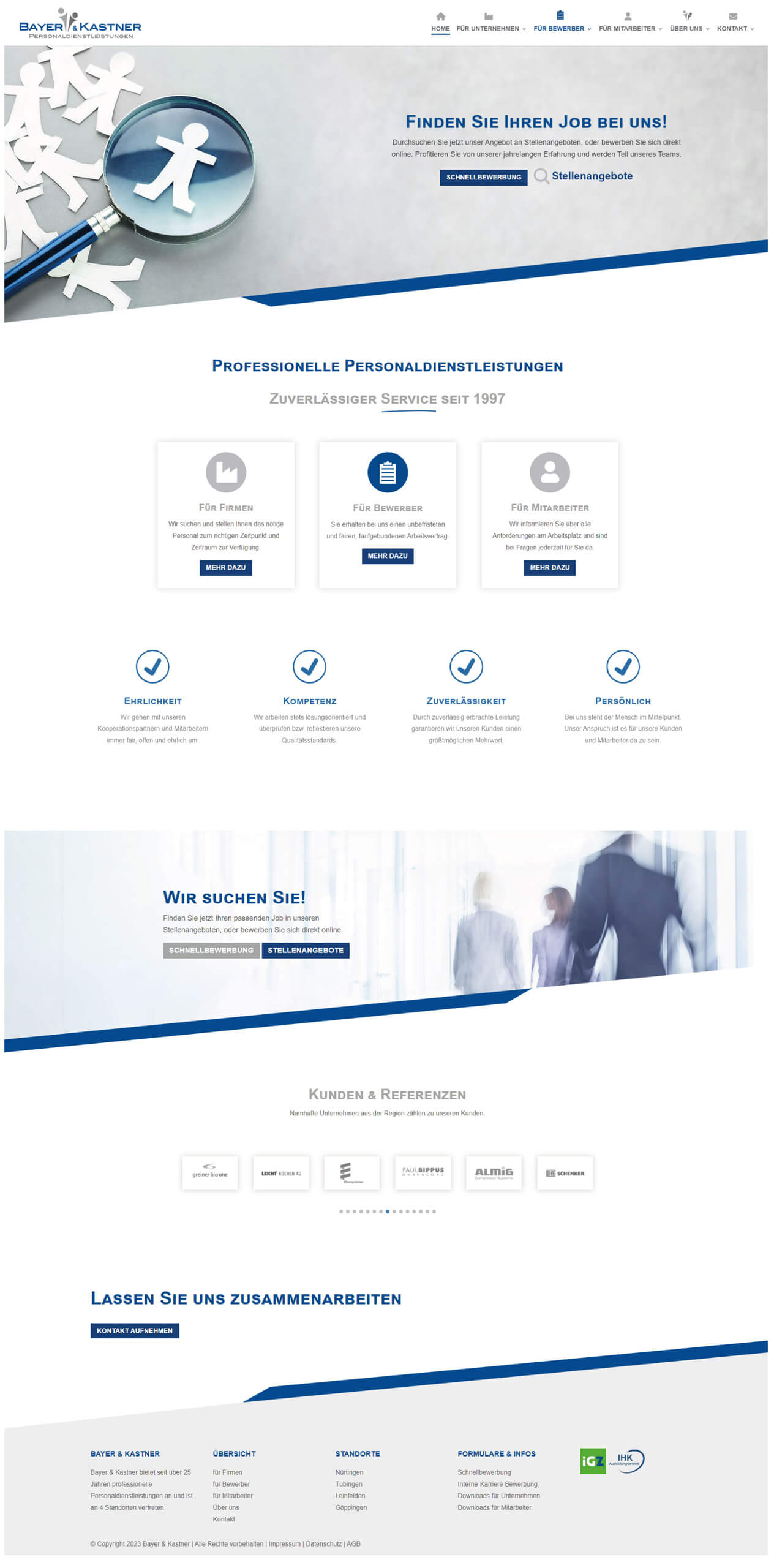 Webdesign von Bayer & Kastner Personaldienstleistungen
