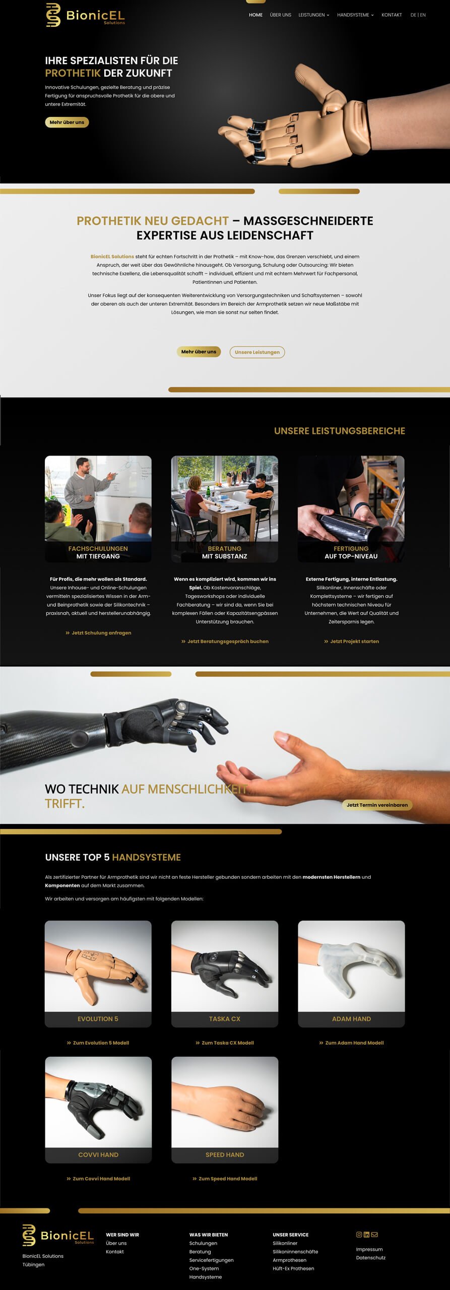 Webdesign von BionicEL Solutions